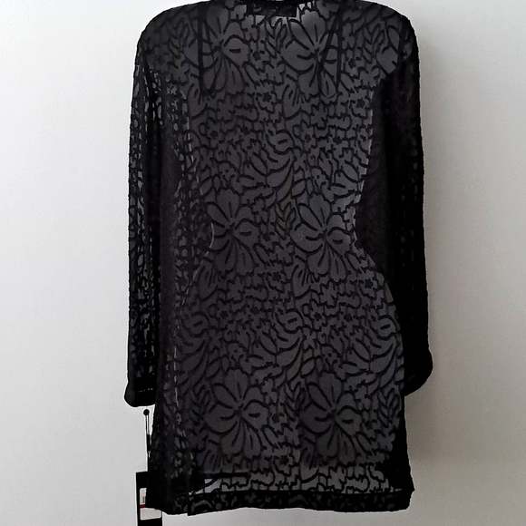 Karl Lagerfeld Paris Sheer Floral Lace Open Front Jacket Blouse XS NWT - Picture 13 of 16